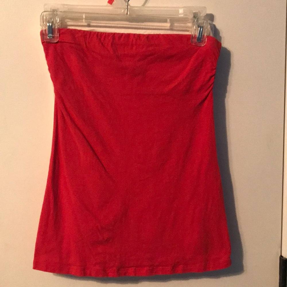 strapless tube top with shelf bra size small, crop top